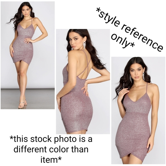 Windsor Glow in Glitter Dress in taupe - Picture 10 of 11